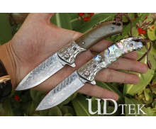 Fire Fox Damascus blade two colors folding knife UD405419